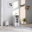  10-stufiges Schuhregal, Schuhschrank, faltbar, belüftete Rückseite, Kunststoff, Weiß