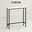 Konsolentisch Flurtisch mit verstellbar Fußpads, Kippschutz 75 x 24 x 76 cm für Kleinen Raum Schwarz