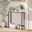 Konsolentisch Flurtisch mit verstellbar Fußpads, Kippschutz 75 x 24 x 76 cm für Kleinen Raum Schwarz