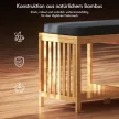 Bambusz cipőpad, előszobai pad kárpitozott ülőpárnával és nyitott polccal, natúr fa hatású