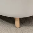 Tárolós pad, zsámoly, ovális forma, bársonyhatású, 120 kg-ig, 71 x 51,5 x 42 cm, bézs