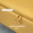 Pad, tárolós pad, kárpitozott pad, vászonhatású, 150 kg-ig, 101x38,5x44,5 cm, sárga