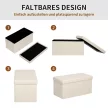 Tárolós puff, kárpitozott pad tárolóhellyel és fedéllel nappaliba, hálószobába, előszobába, krémfehér