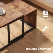 2 db dohányzóasztalból, kanapéasztalból és kisasztalból álló szett, farostlemez, fém, 90 x 48 x 42 cm/59 x 42 x 36 cm, fekete+barna