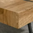 Ipari stílusú dohányzóasztal, 105 cm x 60 cm x 42 cm, fekete + barna