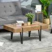 Ipari stílusú dohányzóasztal, 105 cm x 60 cm x 42 cm, fekete + barna