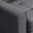 Kanapéágy, kihúzható kanapé, kétszemélyes szövetkanapé, kanapéágy, ülőgarnitúra vászonhatású felülettel, gumifa, szürke, 147,5 x 75 x 85 cm