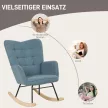 Hintaszék, ergonomikus kialakítás, tömörfa futószőnyegek, 120 kg-ig, világoskék