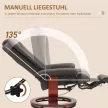 Dönthető fotel dönthető funkcióval, forgó, 150 kg-ig, műbőr huzat, acél váz, barna