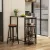  Bartisch Stehtisch Küchentresen, Industriedesign, 3 Regale, 120 x 40 x 105 cm; Schwarz + Braun