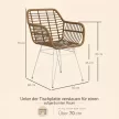  2-er-Set Stühle im Boho-Stil, Küchenstühle, PE-Rattan, 56 x 60 x 79 cm, Natur + Weiß