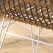  2-er-Set Stühle im Boho-Stil, Küchenstühle, PE-Rattan, 56 x 60 x 79 cm, Natur + Weiß