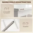 5 darabos étkezőgarnitúra 4 főre, téglalap alakú étkezőasztal és székek tömör fából, kis helyiségekbe, fehér