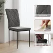  4er-Set Esszimmerstühle in Samtoptik, Moderne Polsterstühle mit Metallbeinen, für Esszimmer, Schlafzimmer, Küche, Grau