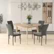  4er-Set Esszimmerstühle in Samtoptik, Moderne Polsterstühle mit Metallbeinen, für Esszimmer, Schlafzimmer, Küche, Grau