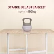 Összecsukható étkezőasztal, akár 6 fő részére, 6 görgővel és fékekkel, kis helyekre, tölgyfa