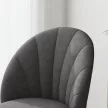 4 darabos étkezőszék szett, bársonyhatású konyhaszékek, acél lábak, karfa nélküli, szürke