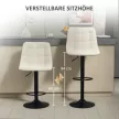 Modern bárszék szett, 2 db forgó bárszék háttámlával, állítható magasságú, lábtartóval, kárpitozott, bézs színű