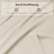 4 darabos kárpitozott összecsukható szék szett, összecsukható székek kordbársony huzattal, háttámlával, fém vázzal, krémfehér