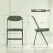  4er-Set gepolsterte Klappstühle, Faltbare Stühle mit Cordbezug, Rückenlehne, Metallrahmen, Grün