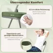  4er-Set gepolsterte Klappstühle, Faltbare Stühle mit Cordbezug, Rückenlehne, Metallrahmen, Grün