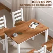 Étkezőgarnitúra, étkezőasztal, 4 szék, étkezőgarnitúra, fenyőfa, barna+fehér