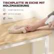 Bárasztal, tölgyfahatású, kompakt, 2 főnek elegendő hely, natúr fa + fehér