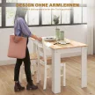 2 darabos konyhai szék szett, gumifa, ívelt orsó alakú háttámla, fehér