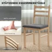  3-teiliges Esstisch-Set mit 2 Stühlen, Küchentisch für kompakte Räume, gepolsterte Stühle, platzsparend, MDF, Naturholz