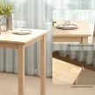  3-teiliges Esstisch-Set mit 2 Stühlen, Küchentisch für kompakte Räume, gepolsterte Stühle, platzsparend, MDF, Naturholz