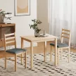  3-teiliges Esstisch-Set mit 2 Stühlen, Küchentisch für kompakte Räume, gepolsterte Stühle, platzsparend, MDF, Naturholz