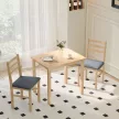  3-teiliges Esstisch-Set mit 2 Stühlen, Küchentisch für kompakte Räume, gepolsterte Stühle, platzsparend, MDF, Naturholz