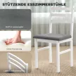 3 részes étkezőasztal szett 2 székkel, konyhaasztal kompakt terekbe, kárpitozott székek, helytakarékos, MDF, fehér