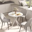 Kerek konyhaasztal, 80 cm, kompakt asztallap, forgácslap, fém, fehér
