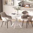 Kerek konyhaasztal, 80 cm, kompakt asztallap, forgácslap, fém, fehér