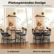 5 részes bárasztal szett 4 székkel, ipari formatervezés, konyhába, étkezőbe, fa, acél, barna
