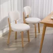 Étkezőszékek, 2 darabos szett, konyhai szék széles ülőfelülettel, ívelt háttámlával, nappaliba, étkezőbe, krémszínű