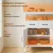 Tálalószekrény állítható polcokkal, büfészekrény 3 fiókkal, 3 ajtóval, 95 cm, fehér