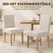 Étkezőszékek 2 darabos szettben, modern vászonkárpitozású székek párnázott ülőfelülettel és háttámlával, gumifa lábakkal