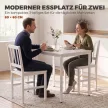  Platzsparende Essgruppe, rechteckiger Küchentisch mit 2 Stühlen, Weiß