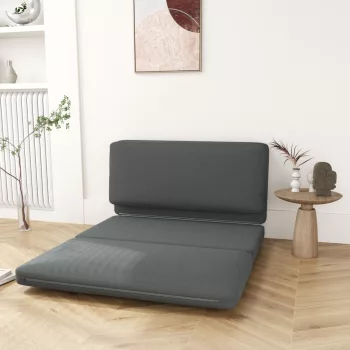   3 az 1-ben összecsukható relaxfotel, vendégmatrac, osztható, 138 cm széles, sötétszürke