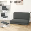 3 az 1-ben összecsukható relaxfotel, vendégmatrac, osztható, 138 cm széles, sötétszürke