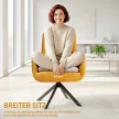 Kárpitozott karosszék, kiegészítő fotel, modern dizájn, forgó, 120 kg-ig, sárga