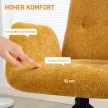 Kárpitozott karosszék, kiegészítő fotel, modern dizájn, forgó, 120 kg-ig, sárga