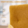 Kárpitozott karosszék, kiegészítő fotel, modern dizájn, forgó, 120 kg-ig, sárga