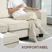 3 személyes kanapé kordbársony huzattal, nappali kanapé rugós maggal, 400 kg-ig, 227 x 84 x 87 cm, krémfehér