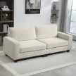 3 személyes kanapé kordbársony huzattal, nappali kanapé rugós maggal, 400 kg-ig, 227 x 84 x 87 cm, krémfehér