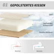 Homeoffice Stuhl höhenverstellbar Drehstuhl mit Leinenoptik Schneidersitz-Stuhl bis 120 kg belastbar, Cremeweiß