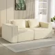 3-Sitzer-Sofa, weiche Schaumstoffstruktur, breite Armlehnen, 2 Kissen, Cordbezug, Beige