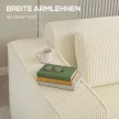 3-Sitzer-Sofa, weiche Schaumstoffstruktur, breite Armlehnen, 2 Kissen, Cordbezug, Beige